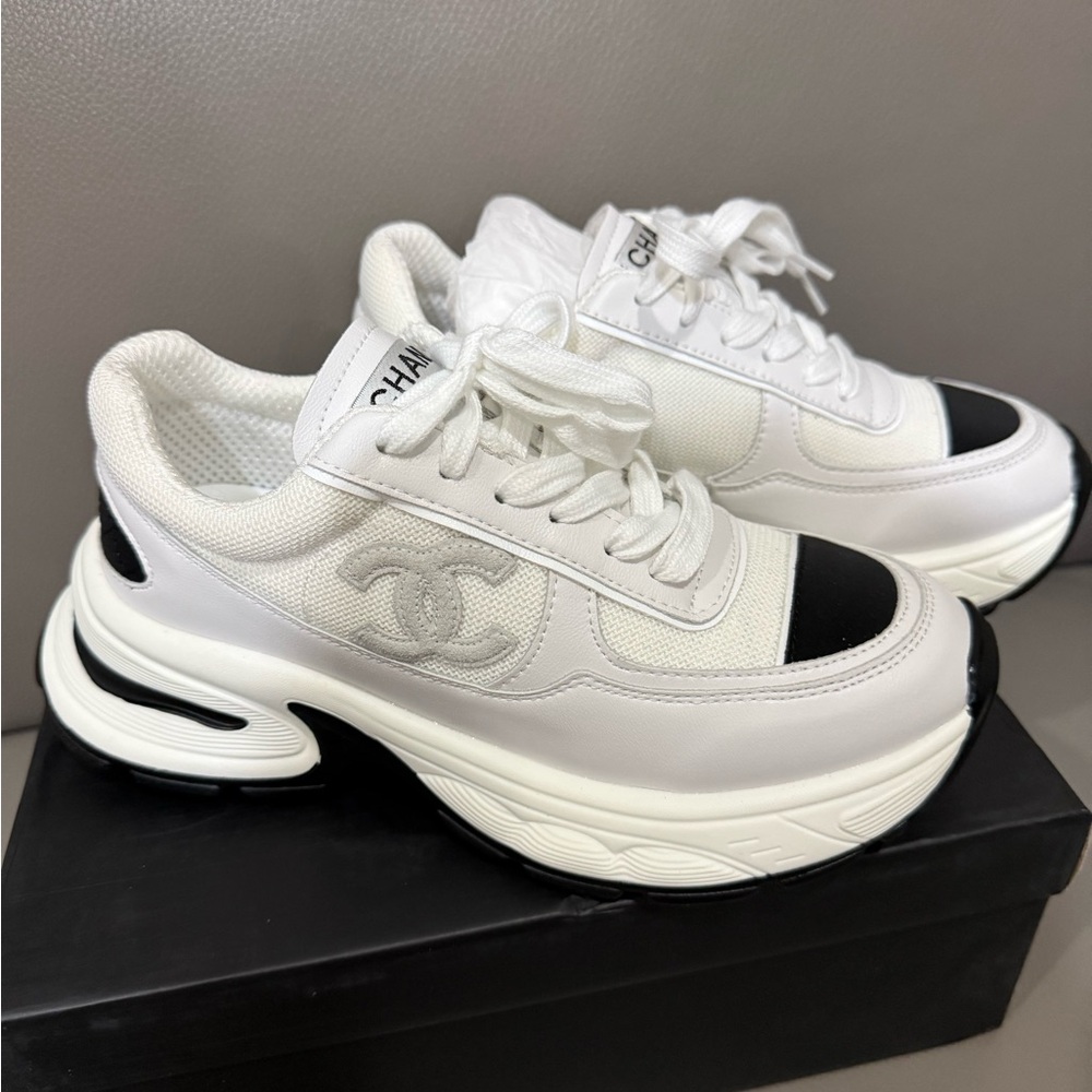 CHANEL White and Black Women's Sneakers New Season 2026